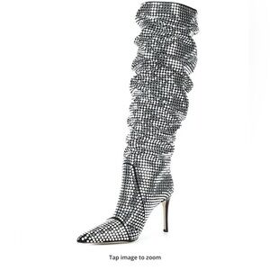 Michael Kors Dawn Silver studded Heeled Boots